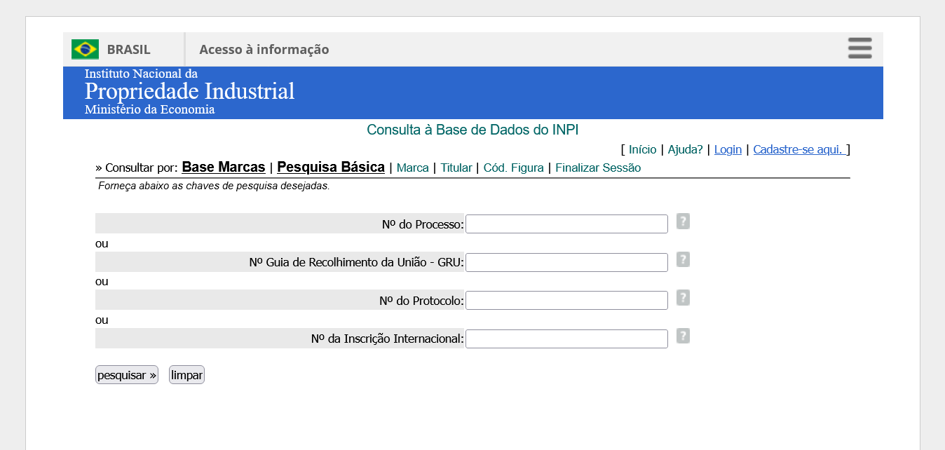 como pesquisar marca no inpi